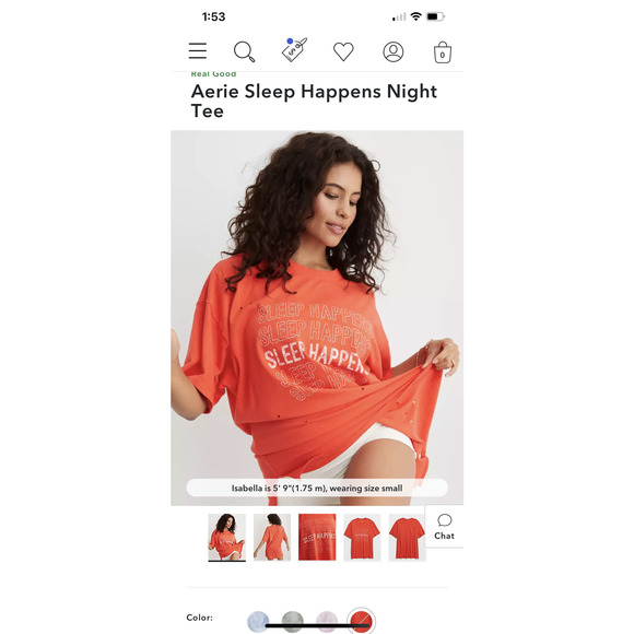 aerie Intimates Sleepwear Aerie Red Sleep Happens Night Tee
